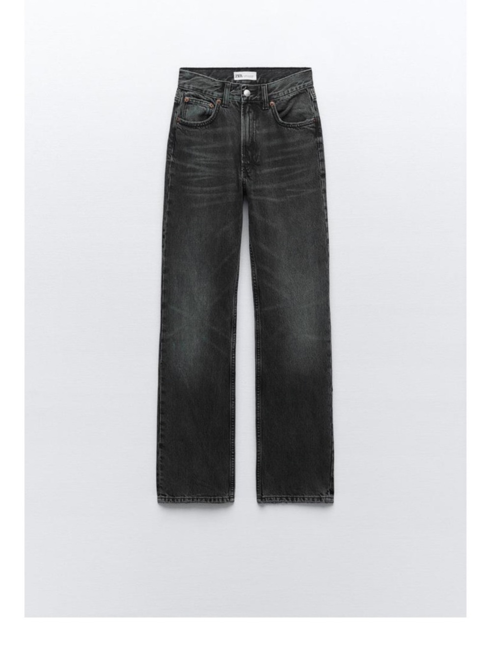 Zara TRF STRAIGHT LEG JEANS WITH A HIGH WAIST
